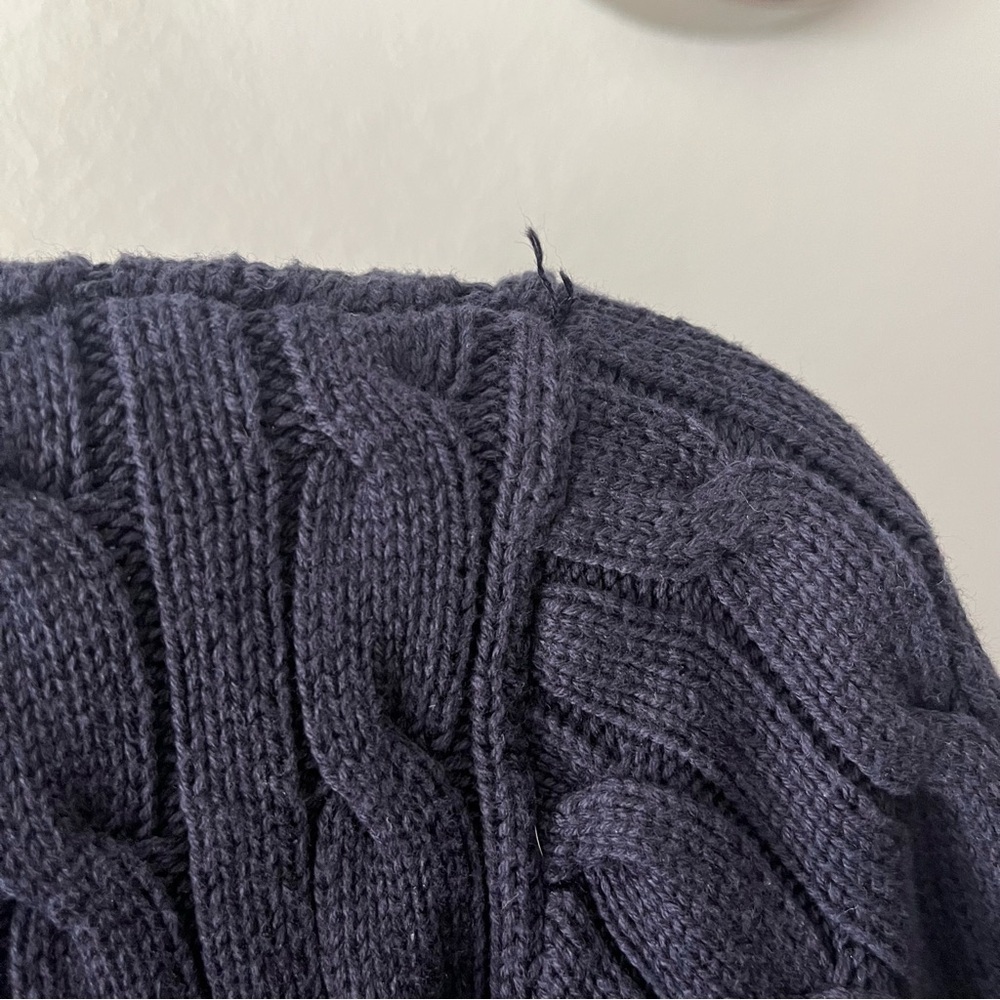 POLO RALPH LAUREN Boys sz M 10-12 Navy Blue Cable Knit Sweater Long Sleeve - Picture 7 of 10